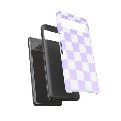 Lavender Checkerboard Phone Case | Pastel Aesthetic Tough Case