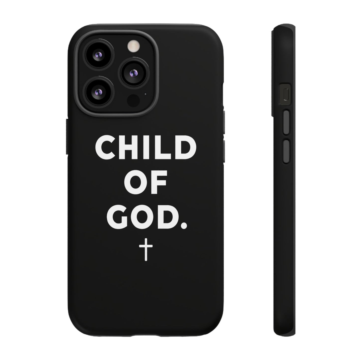 Child of God Phone Case Christian Black Aesthetic Cross Tough Cover