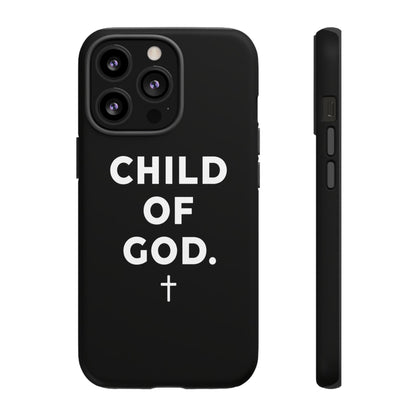Child of God Phone Case Christian Black Aesthetic Cross Tough Cover