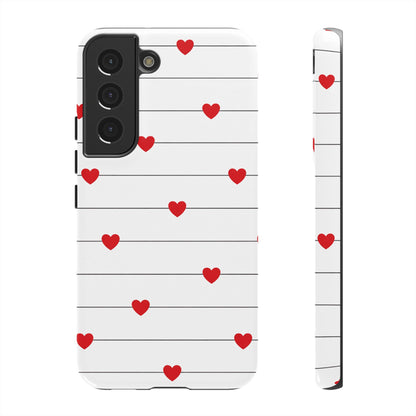 Red Heart Stripe iPhone Case | Tough Shockproof Love Aesthetic Cover