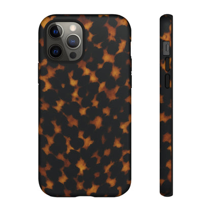 Tortoiseshell Pattern Tough Phone Case | Classic Leopard-Style Protective Cover