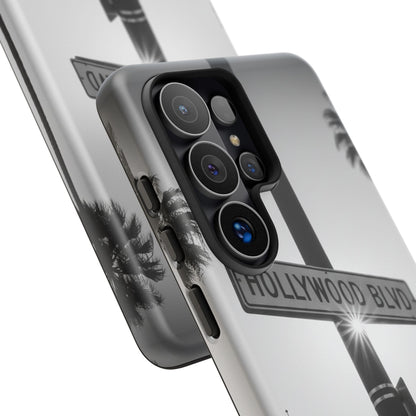 Hollywood Blvd Phone Case | Vintage Los Angeles Street Sign | Black & White LA Aesthetic