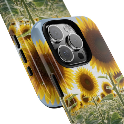 Sunflower Field Phone Case | Golden Hour Floral Aesthetic | Bright Summer Tough Case