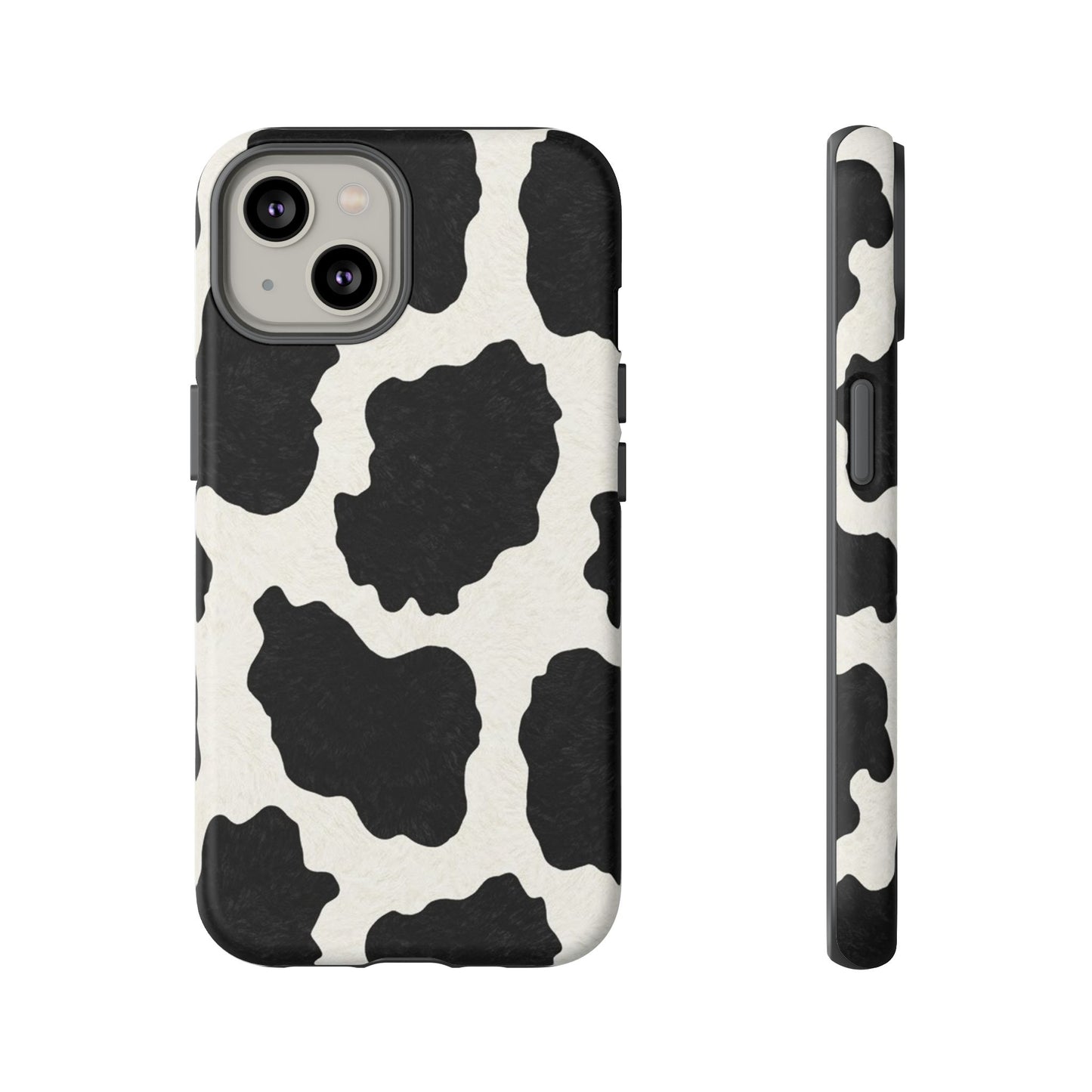 Black & White Cow Print Phone Case | Western Aesthetic iPhone & Samsung Tough Case