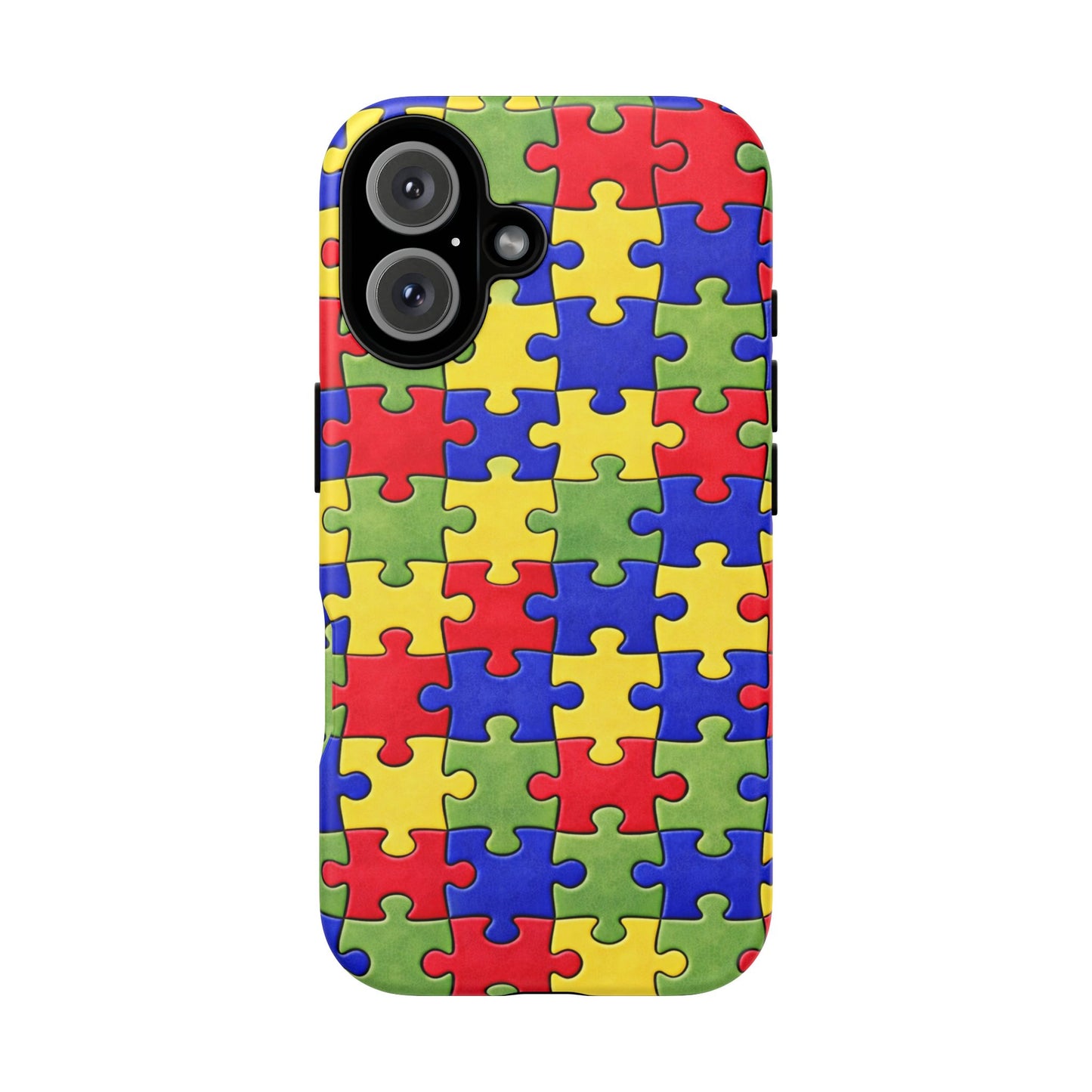Colorful Puzzle Phone Case, Autism Awareness Jigsaw Design, Tough Protective Case, iPhone & Samsung Case, Vibrant Puzzle Pattern
