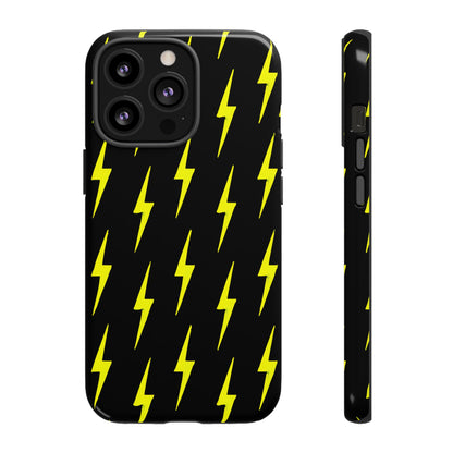 Yellow Lightning Bolt Tough Phone Case | Bold Electric Pattern Case for Iphone, Samsung Galaxy and Pixel