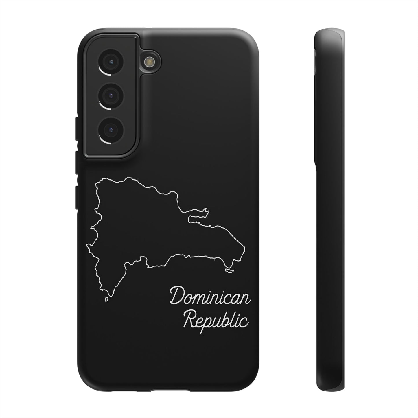 Dominican Republic Outline Phone Case – Minimal Country Map Tough Case (iPhone, Samsung, Pixel)