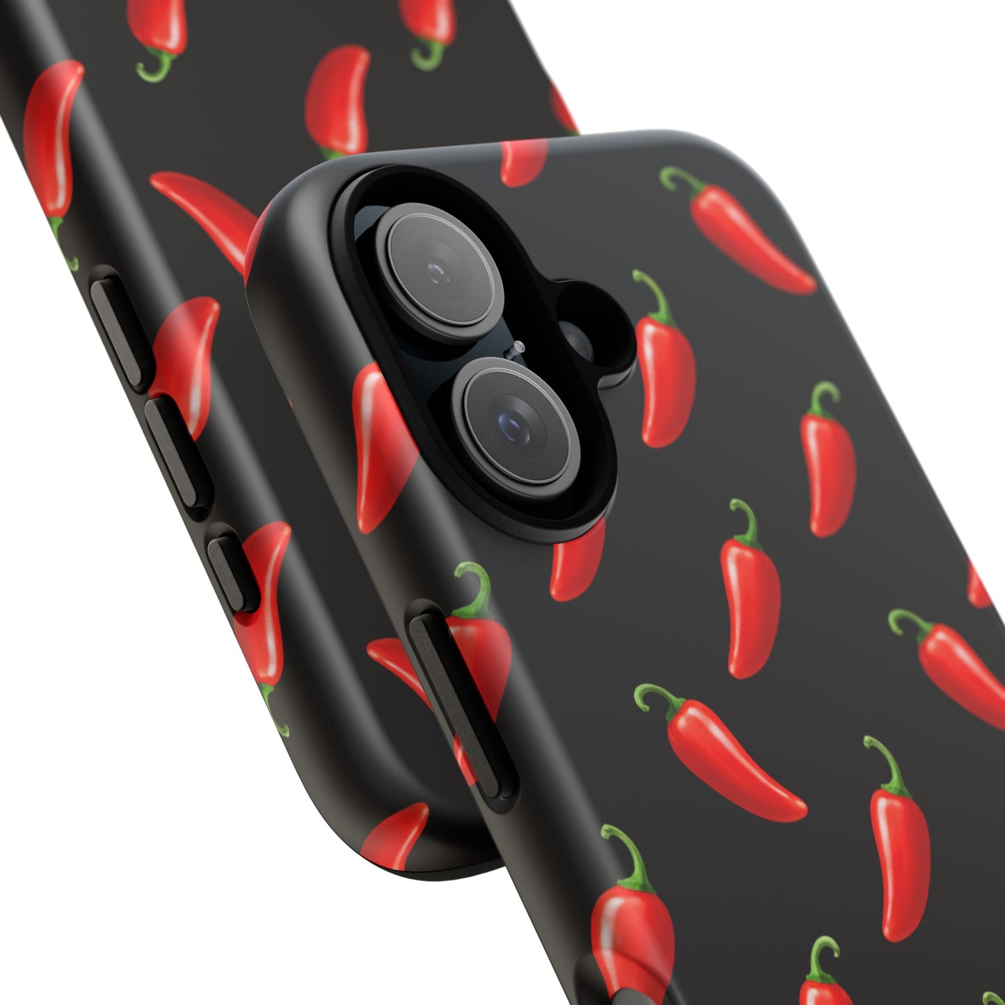 Spicy Chili Pepper Phone Case – Black Cute Hot Pepper Tough Cover for Iphone, Samsung Galaxy and Pixel