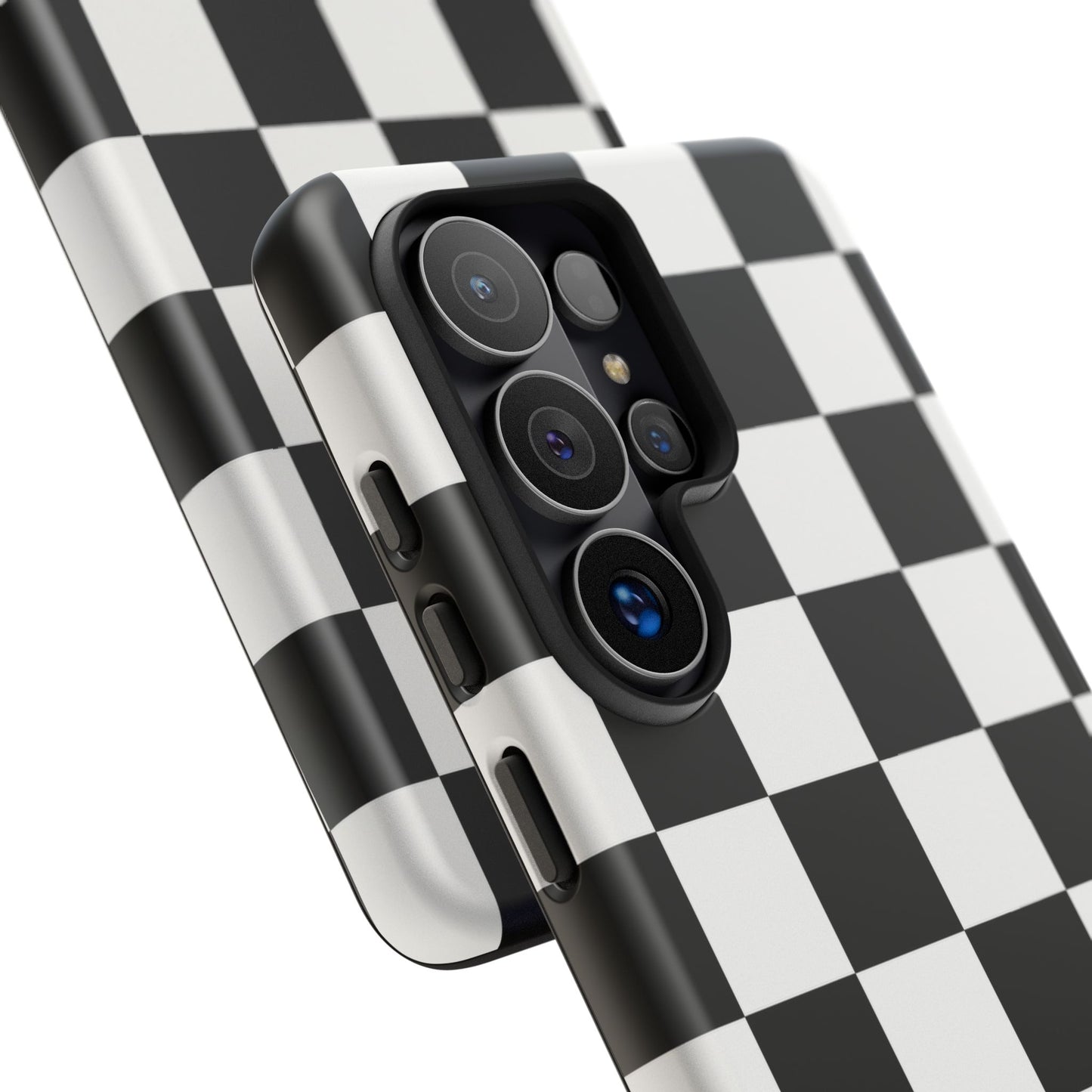 Black & White Checkerboard Phone Case – Classic Aesthetic Tough Protective Case for Iphone, Samsung Galaxy and Pixel