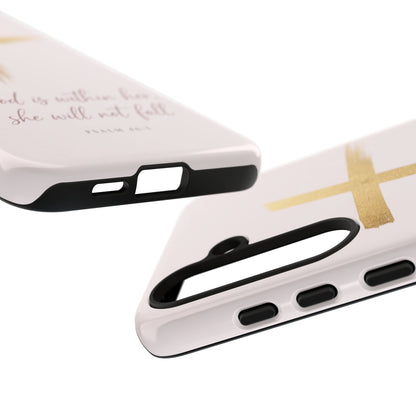 Psalm 46:5 God Is Within Her Christian Cross Phone Case Faith Gift