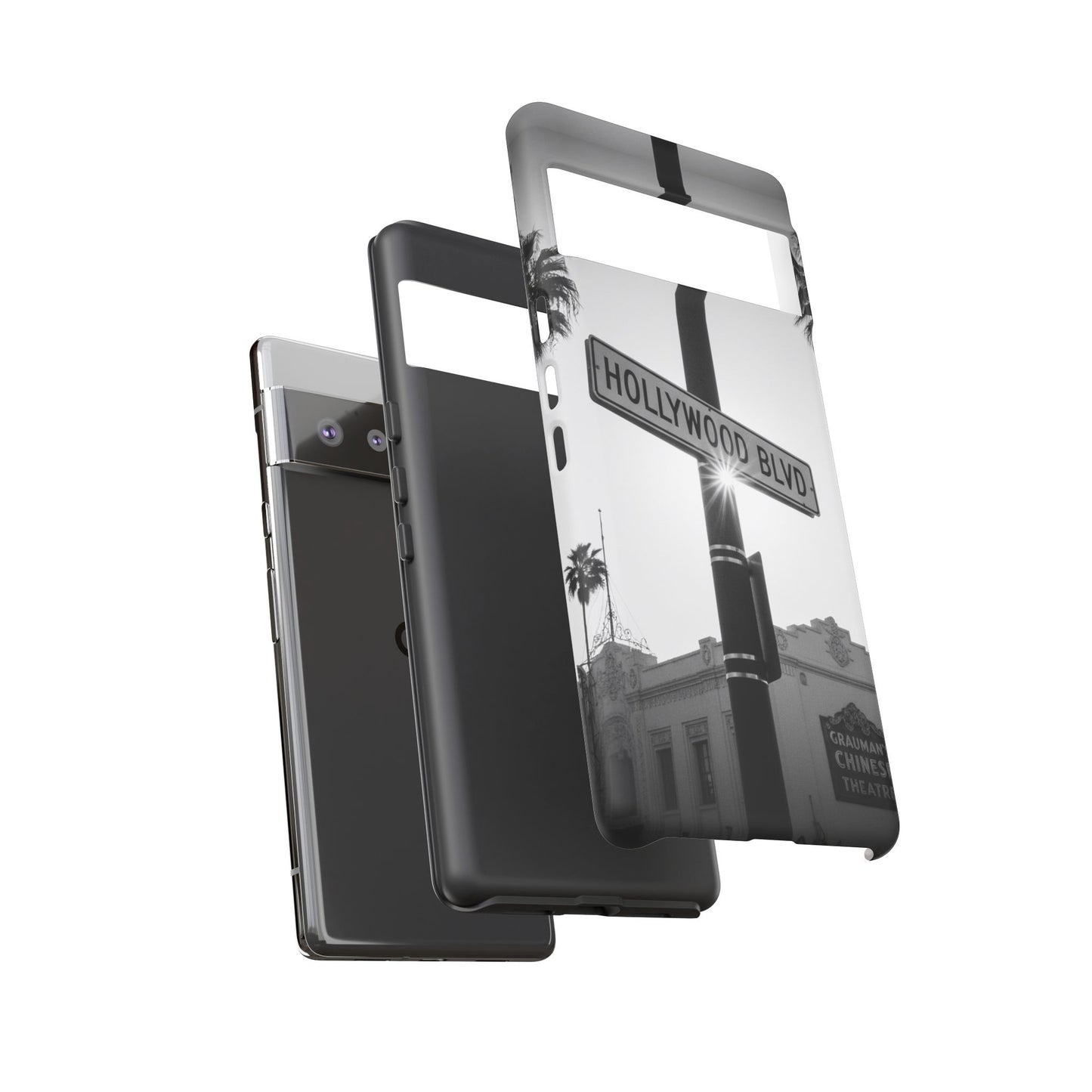 Hollywood Blvd Phone Case | Vintage Los Angeles Street Sign | Black & White LA Aesthetic
