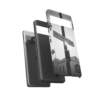 Hollywood Blvd Phone Case | Vintage Los Angeles Street Sign | Black & White LA Aesthetic