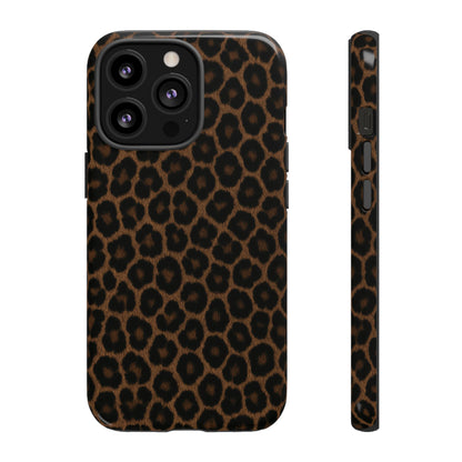 Brown Leopard Print Phone Case | Classic Animal Print Aesthetic Tough Protective Case