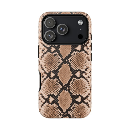 Snake Print Phone Case – Brown Python Pattern Slim Protective Cover for Iphone, Samsung Galaxy and Pixel