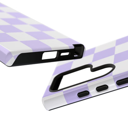 Lavender Checkerboard Phone Case | Pastel Aesthetic Checkered iPhone & Samsung Tough Case