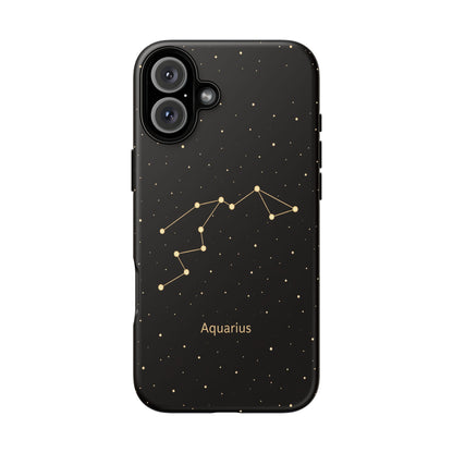 Aquarius Zodiac Constellation Phone Case – Luxe Gold Celestial Cover