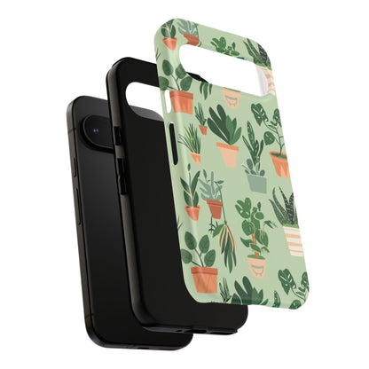 Plant Lover Phone Case | Cute Potted Plants Pattern | Botanical Aesthetic Tough Case