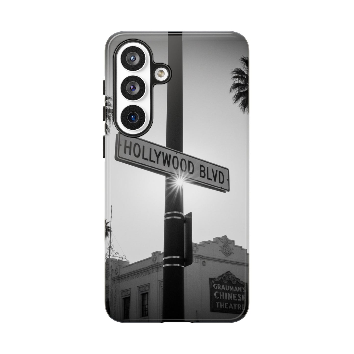 Hollywood Blvd Phone Case | Vintage Los Angeles Street Sign | Black & White LA Aesthetic