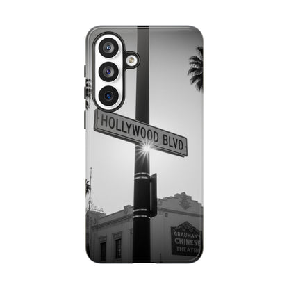 Hollywood Blvd Phone Case | Vintage Los Angeles Street Sign | Black & White LA Aesthetic