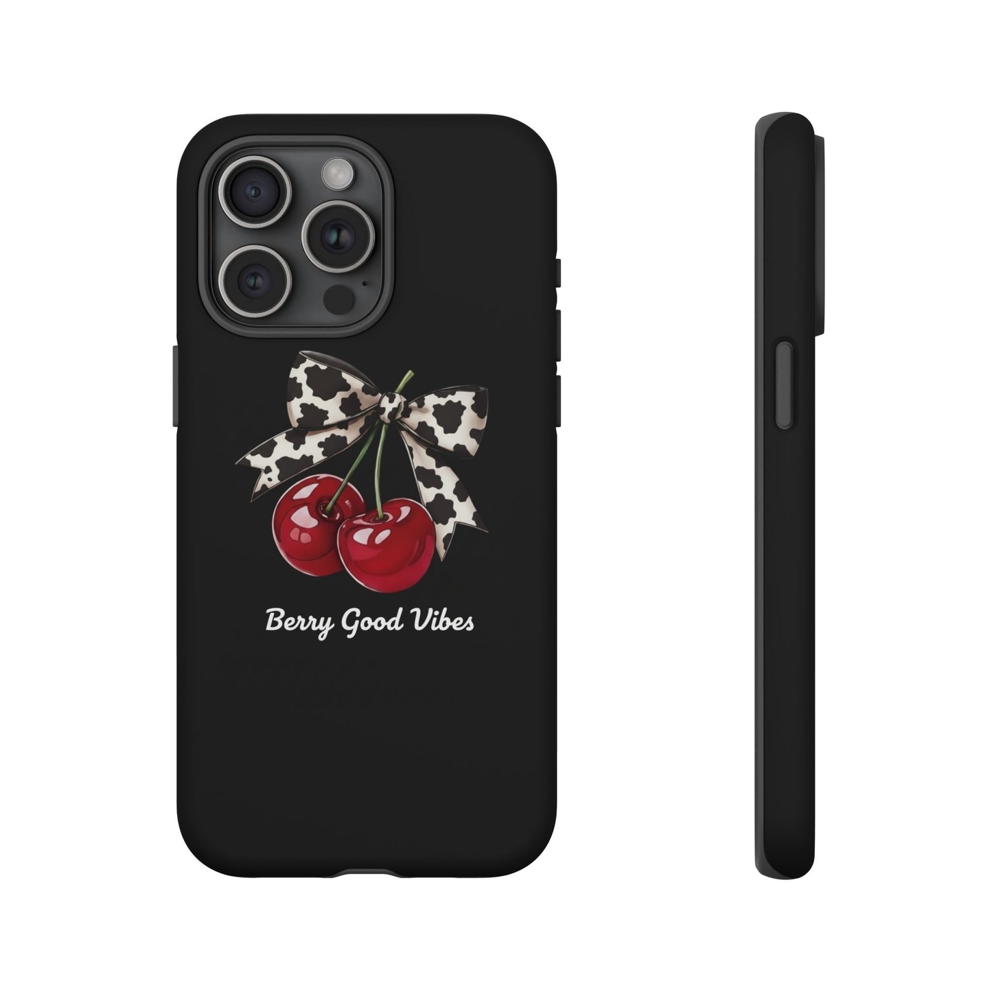 Cherry Cow Print Phone Case | Coquette Bow Aesthetic iPhone & Samsung Tough Case