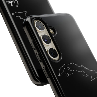 Cuba Outline Phone Case – Minimal Country Map Tough Case (iPhone, Samsung, Pixel)