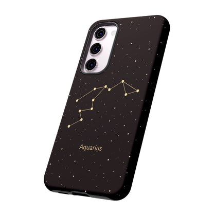 Aquarius Zodiac Constellation Phone Case – Luxe Gold Celestial Cover