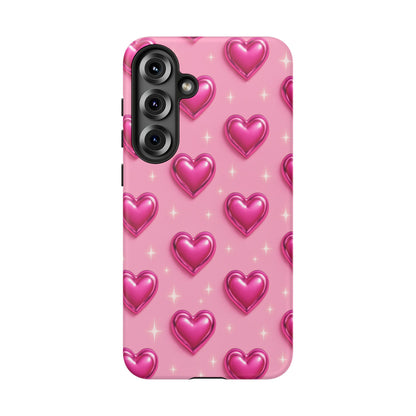 Pink Heart Pattern Phone Case | Tough Protective Case for Iphone, Samsung Galaxy and Pixel