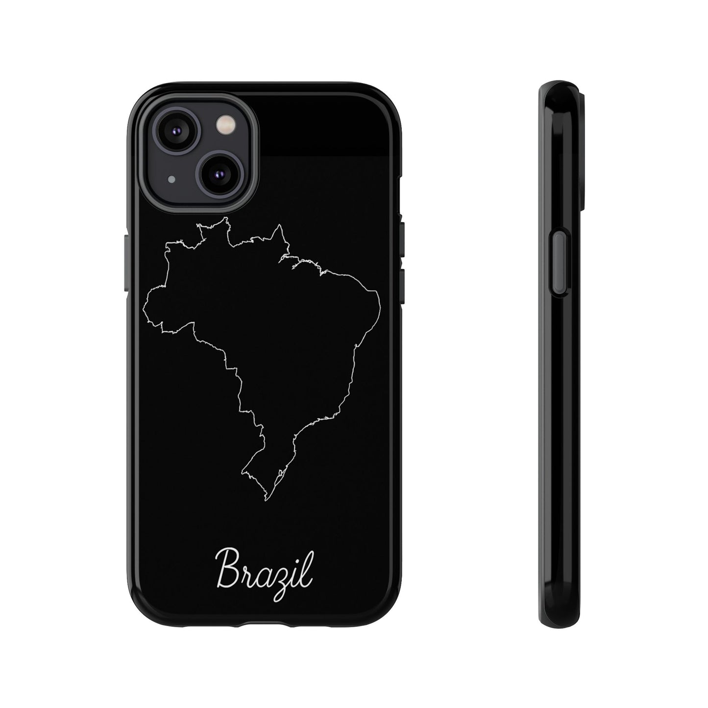Brazil Outline Phone Case – Minimal Country Map Tough Case (iPhone, Samsung, Pixel)