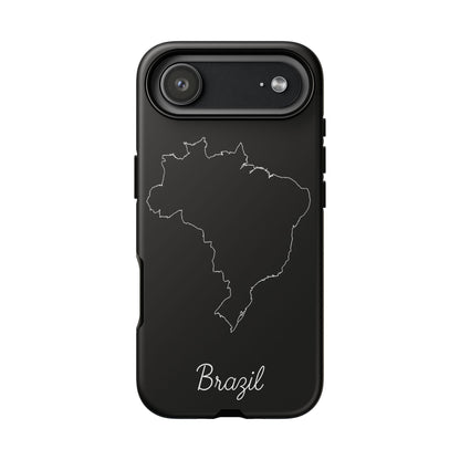 Brazil Outline Phone Case – Minimal Country Map Tough Case (iPhone, Samsung, Pixel)