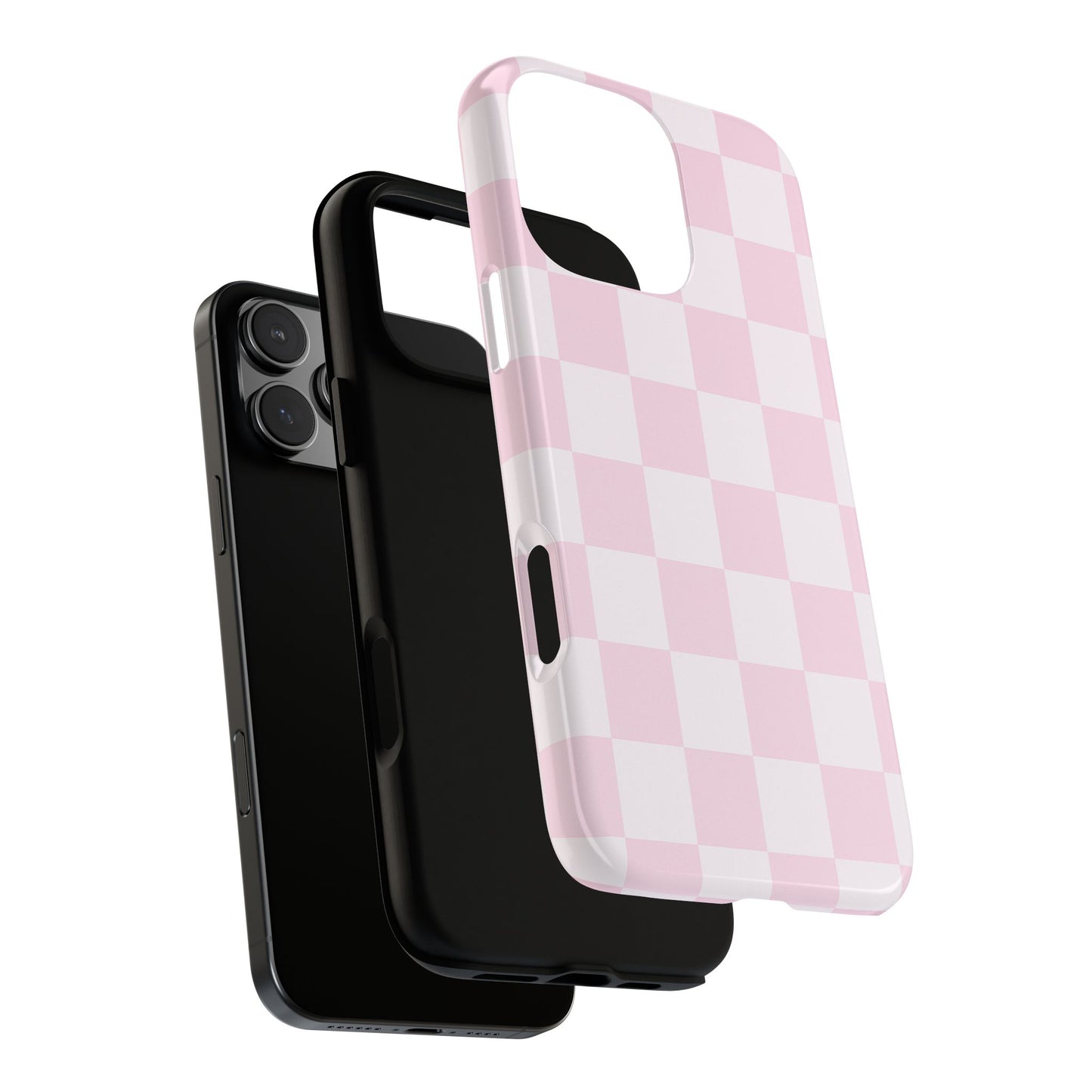 Pink Checkerboard Phone Case | Aesthetic Tough Protective Case