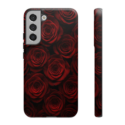 Dark Red Rose Phone Case – Gothic Floral Tough Case (iPhone, Samsung, Pixel)