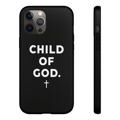 Child of God Phone Case Christian Black Aesthetic Cross Tough Cover