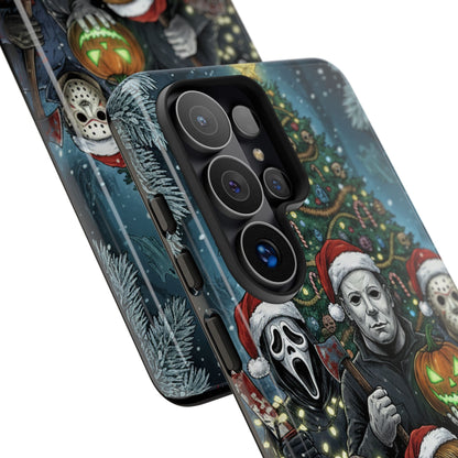 Christmas Horror Phone Case – Festive Slasher Collage Tough Case (iPhone, Samsung, Pixel)