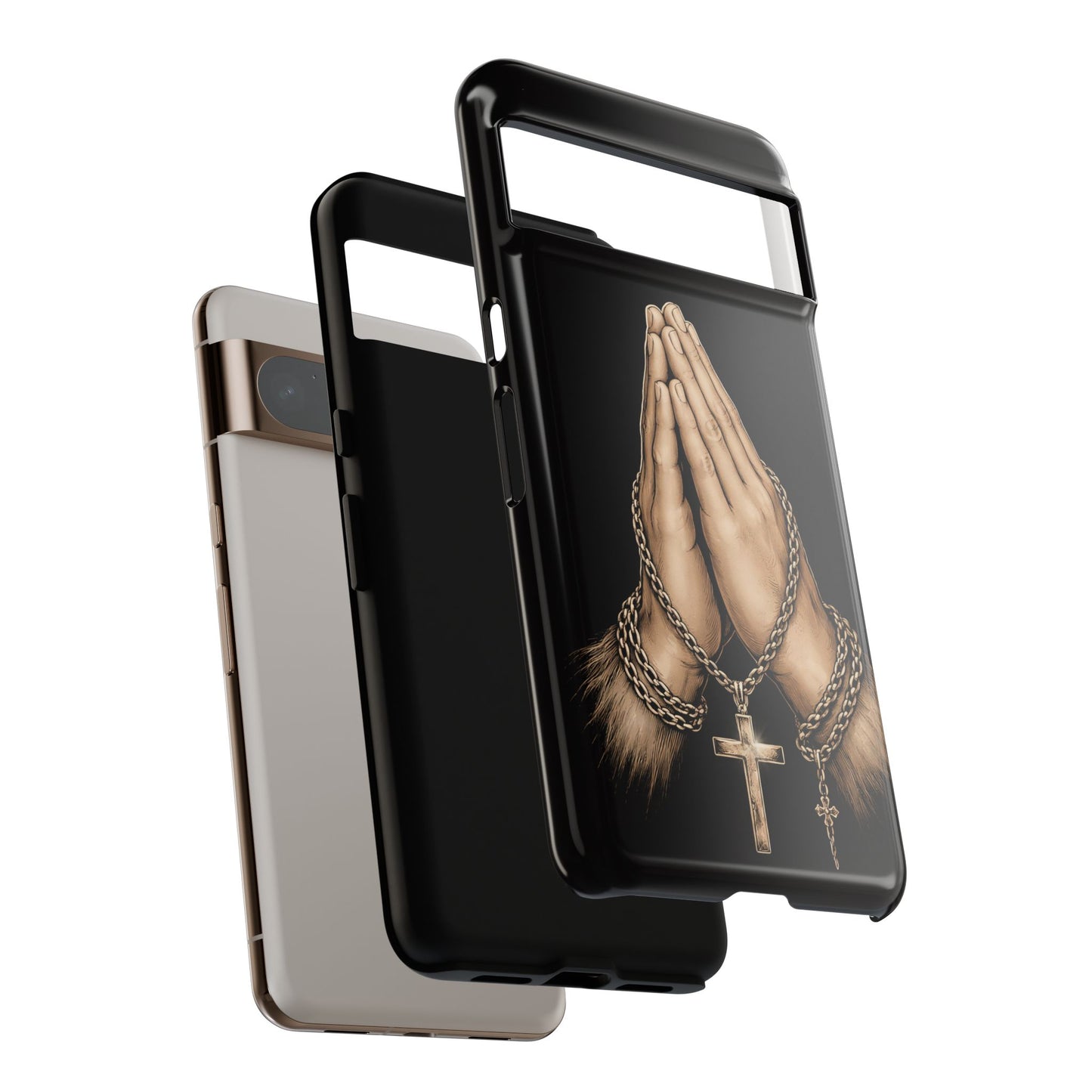 Praying Hands Cross Phone Case – Christian Faith Scripture Cover