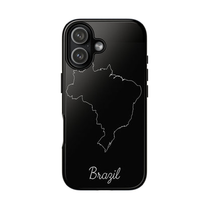 Brazil Outline Phone Case – Minimal Country Map Tough Case (iPhone, Samsung, Pixel)