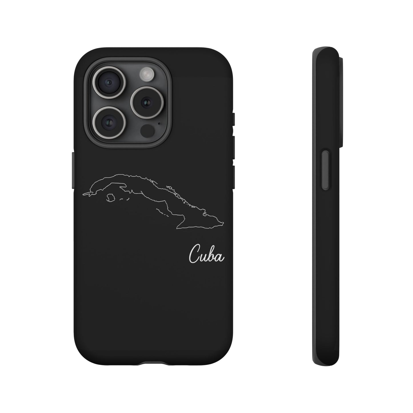 Cuba Outline Phone Case – Minimal Country Map Tough Case (iPhone, Samsung, Pixel)
