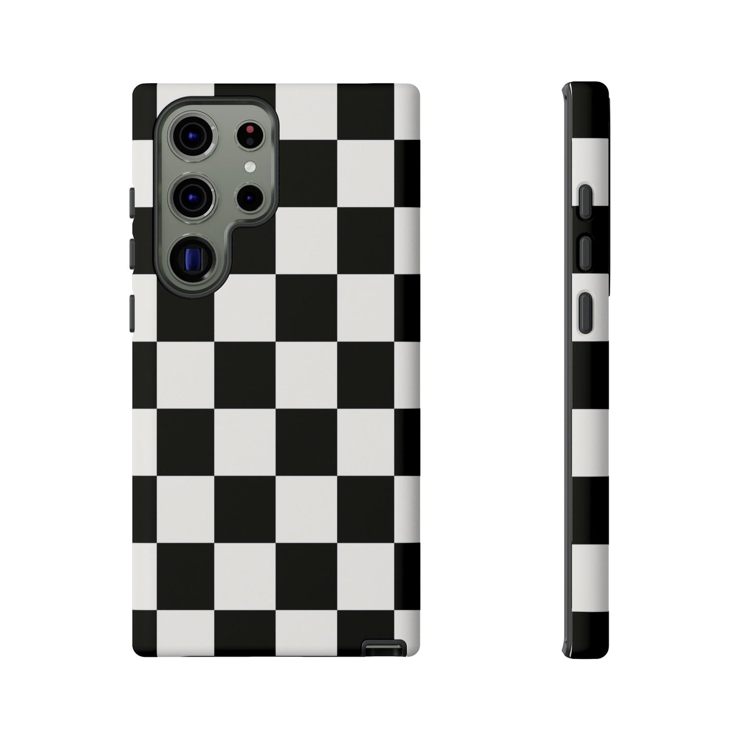 Black & White Checkerboard Phone Case – Classic Aesthetic Tough Protective Case for Iphone, Samsung Galaxy and Pixel