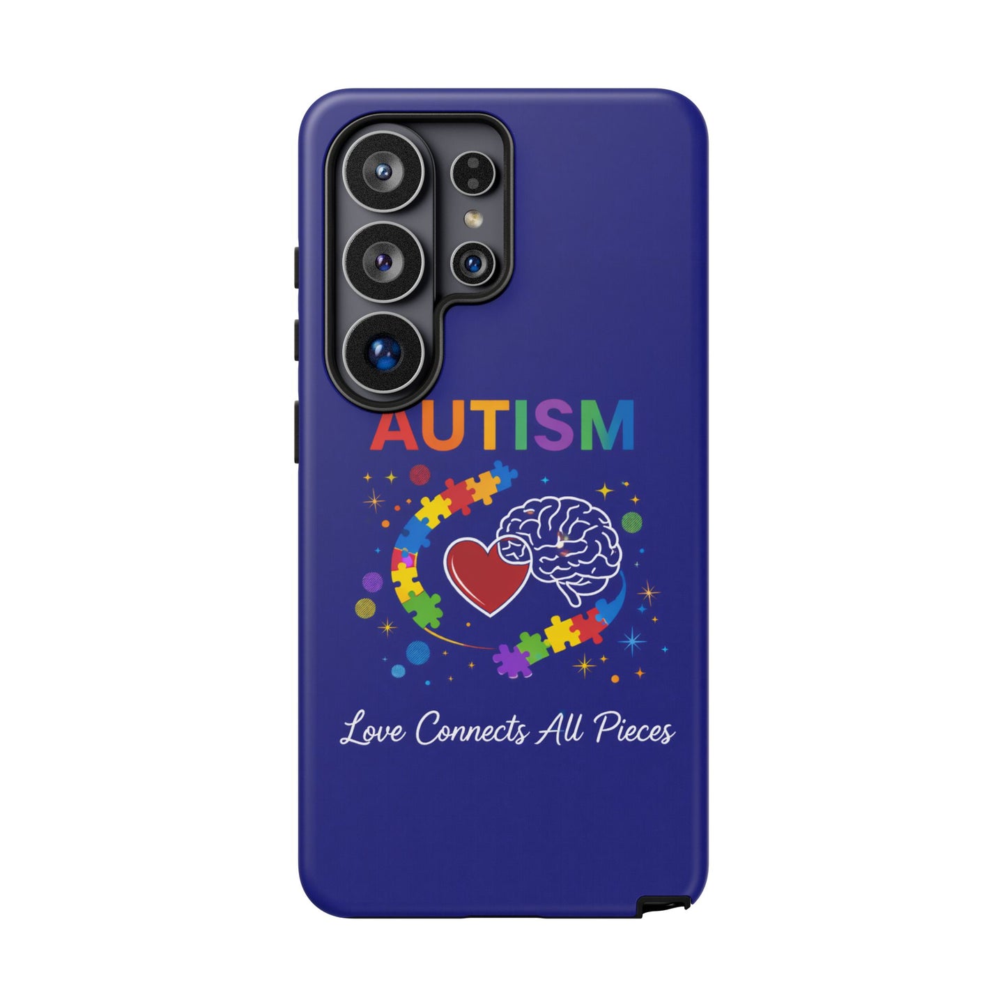Autism Awareness Tough Case – "Love Connects All Pieces" Phone Case for Iphone, Samsung Galaxy and Pixel