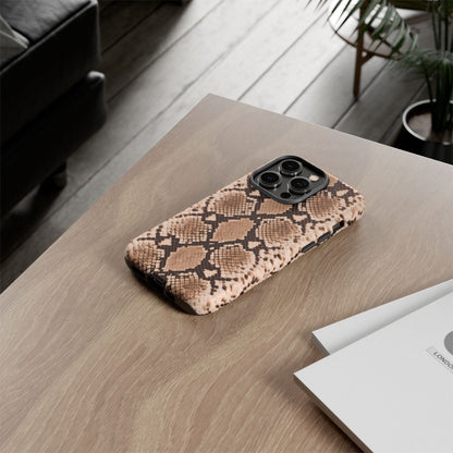 Snake Print Phone Case – Brown Python Pattern Slim Protective Cover for Iphone, Samsung Galaxy and Pixel