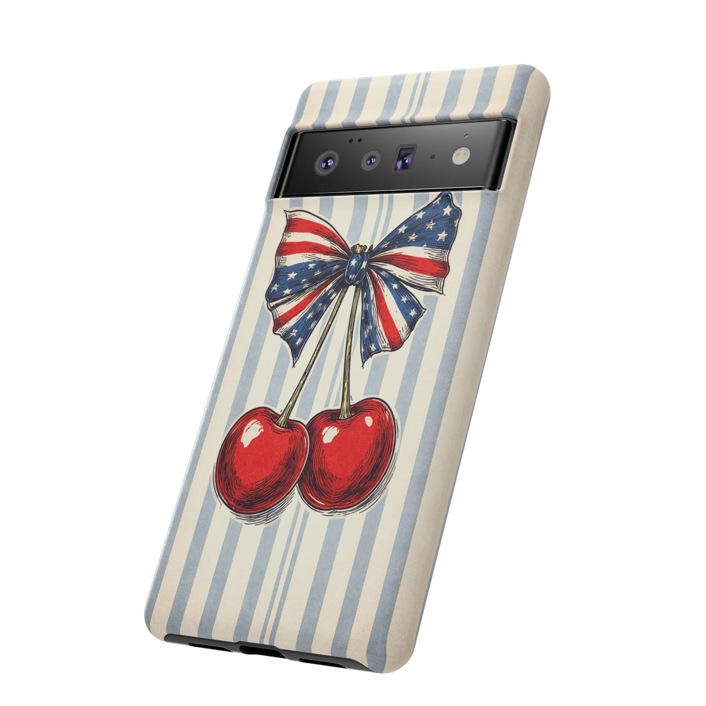 Patriotic Cherry Phone Case Americana Coquette Aesthetic iPhone Samsung