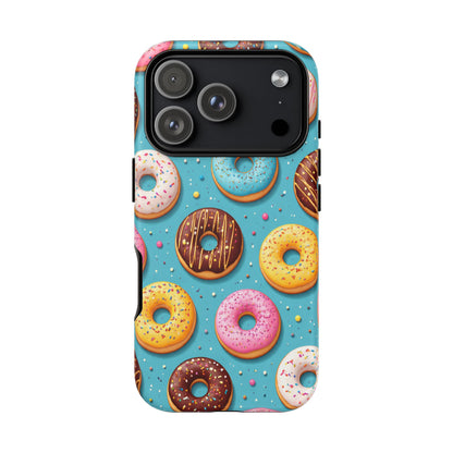 Cute Donut Pattern Phone Case – Colorful Sprinkles Dessert Design for Iphone, Samsung Galaxy and Pixel