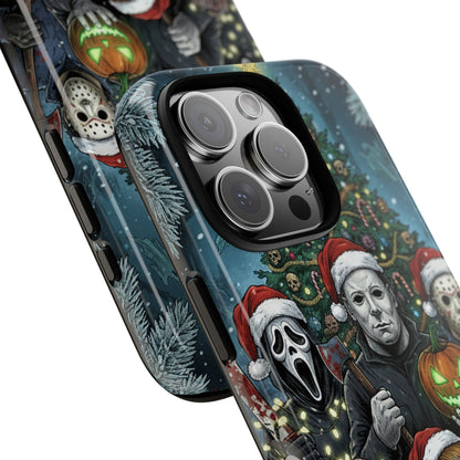 Christmas Horror Phone Case – Festive Slasher Collage Tough Case (iPhone, Samsung, Pixel)
