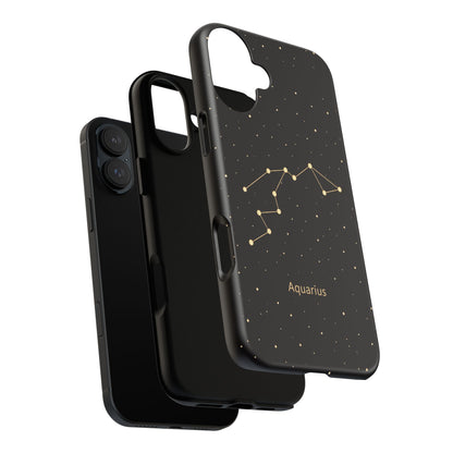 Aquarius Zodiac Constellation Phone Case – Luxe Gold Celestial Cover