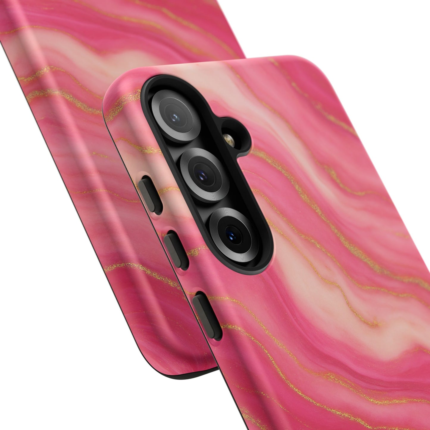 Pink Marble Phone Case | Rose Gold Swirl Aesthetic Tough Protective Case