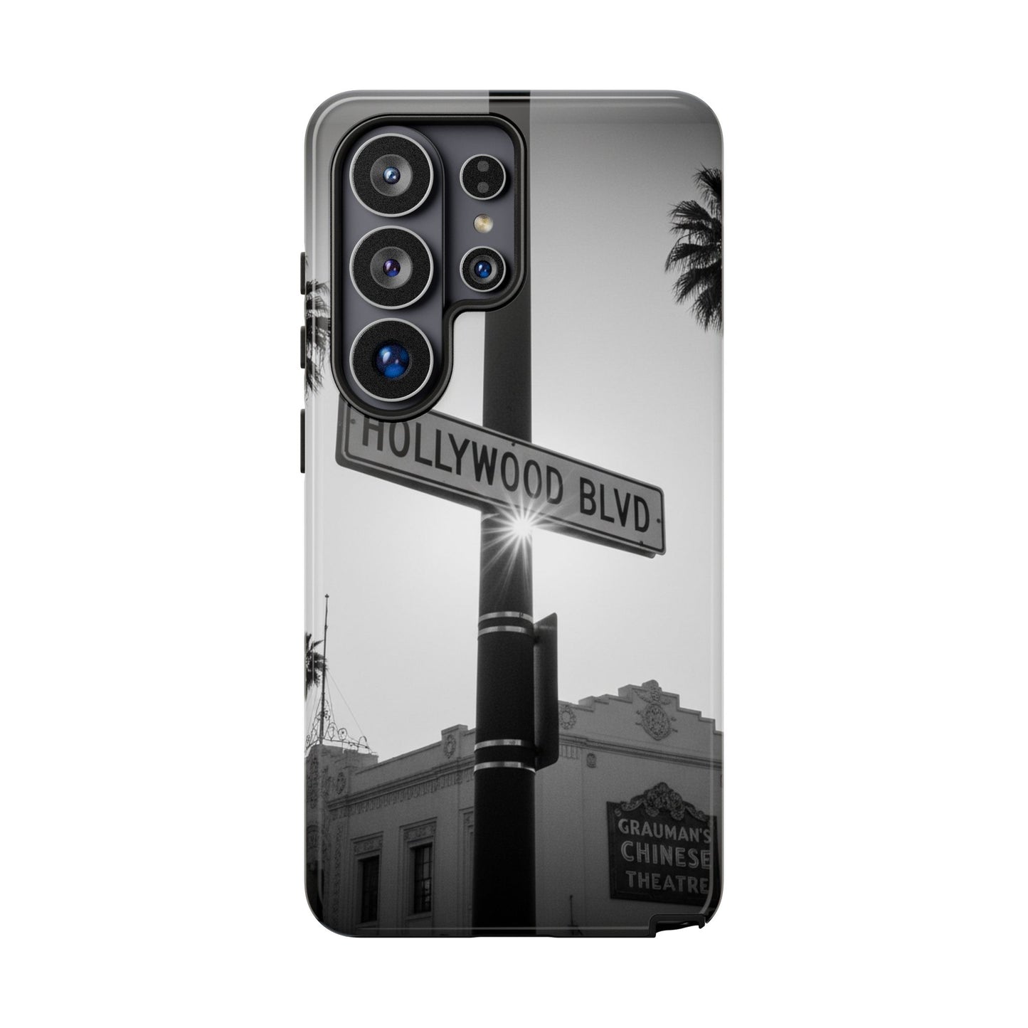 Hollywood Blvd Phone Case | Vintage Los Angeles Street Sign | Black & White LA Aesthetic