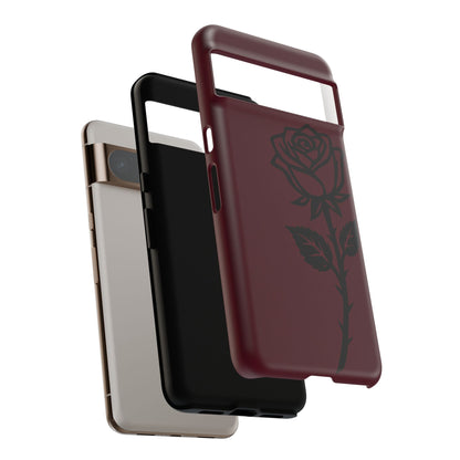 Black Rose Burgundy iPhone Case | Dark Aesthetic Shockproof Protective Cover