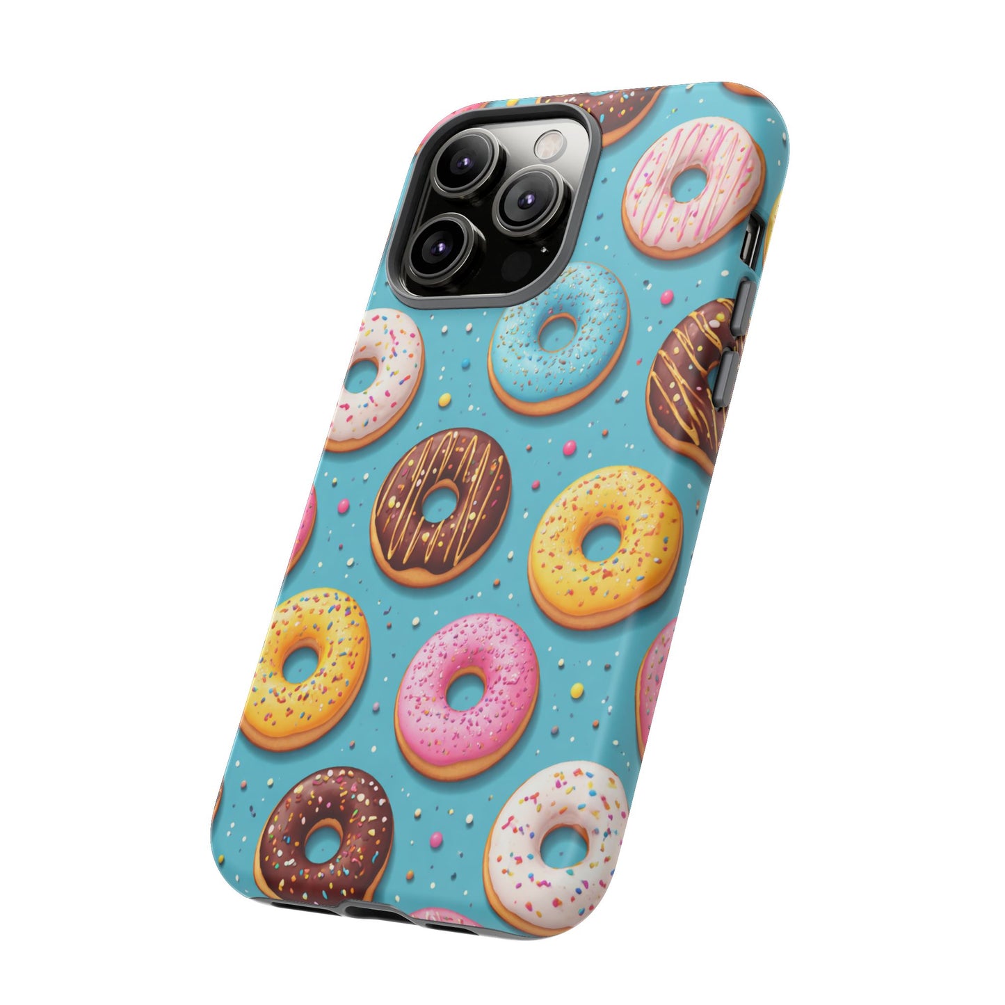 Cute Donut Pattern Phone Case – Colorful Sprinkles Dessert Design for Iphone, Samsung Galaxy and Pixel