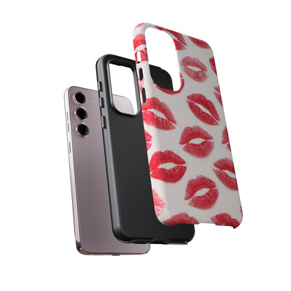 Red Lipstick Kiss Phone Case – Sexy Lip Print Pattern Tough Protective Cover