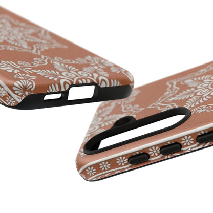 Talavera Terracotta Phone Case | Mexican Floral Pattern iPhone & Samsung Tough Case | Boho Clay Aesthetic Cover