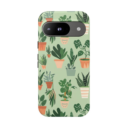 Plant Lover Phone Case | Cute Potted Plants Pattern | Botanical Aesthetic Tough Case